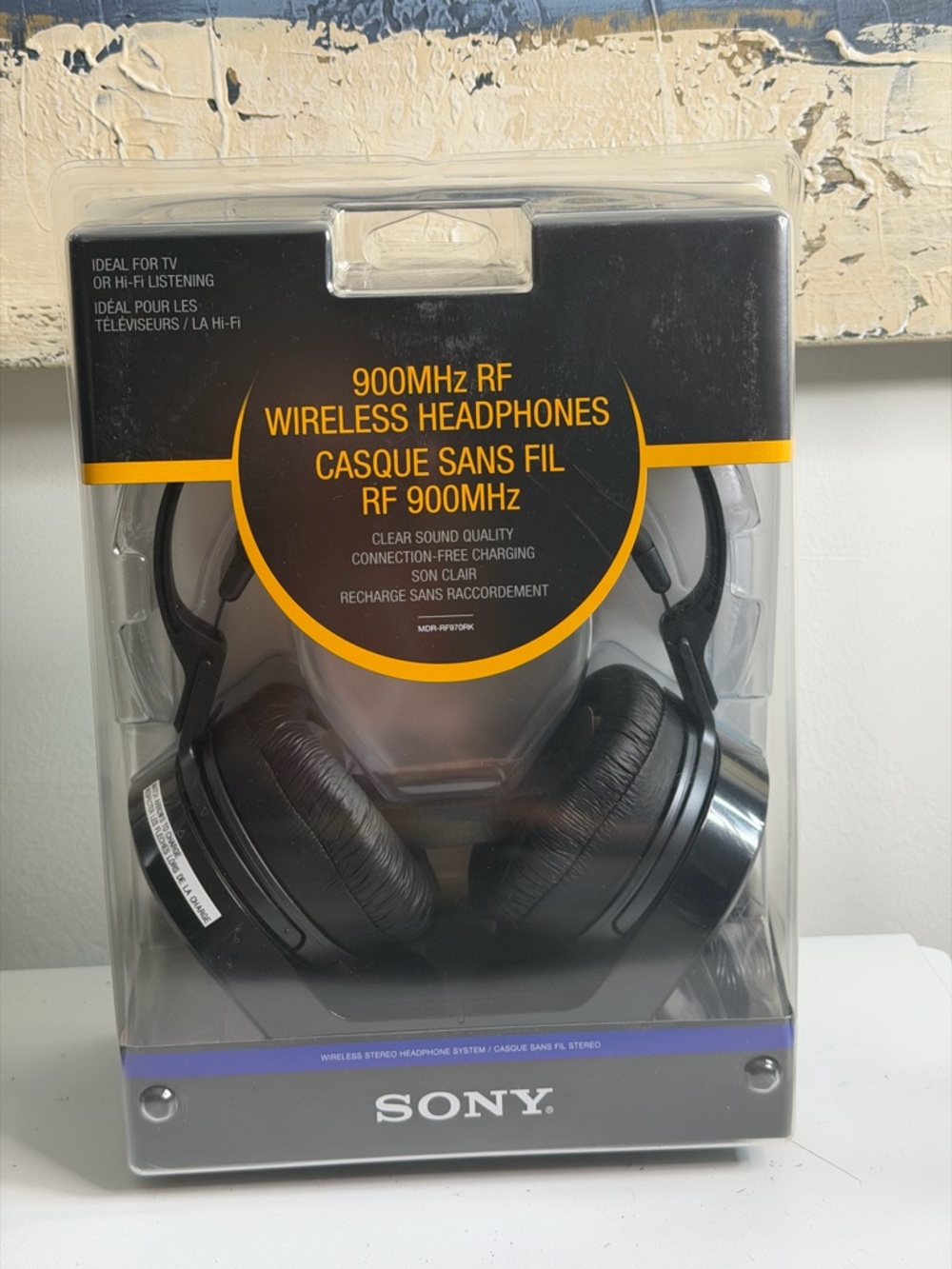 Sony 900MHz RF Wireless Headphones - Black with Yellow Accents